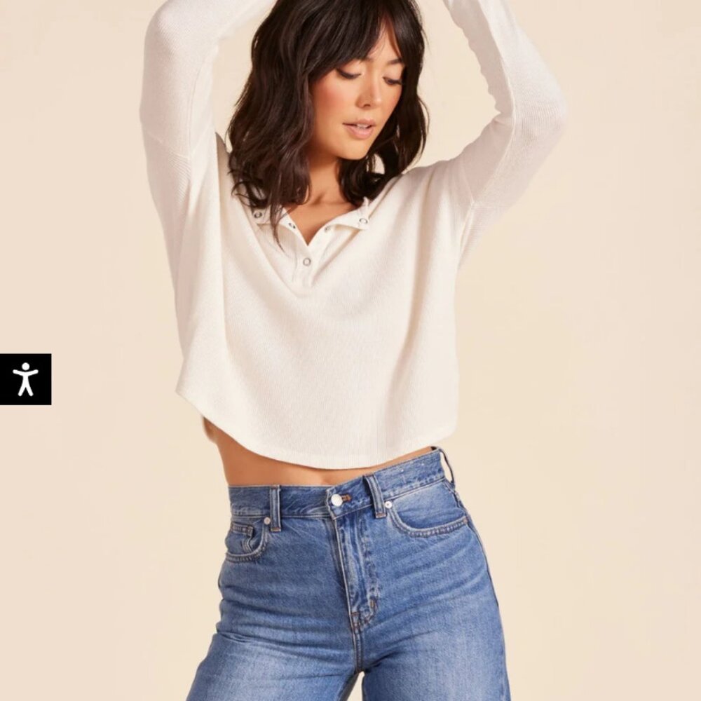 Bobi Los Angeles Split Neck Boxy Tee